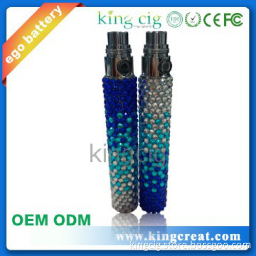 2014 hot sale vaporizer pen ego battery with diamond made in china